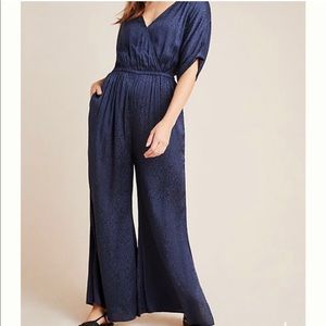 Maeve Jaqueline Jumpsuit Women Navy Blue Leopard Print